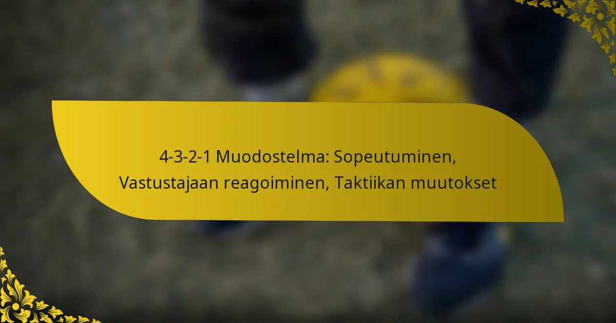 4-3-2-1 Muodostelma: Sopeutuminen, Vastustajaan reagoiminen, Taktiikan muutokset