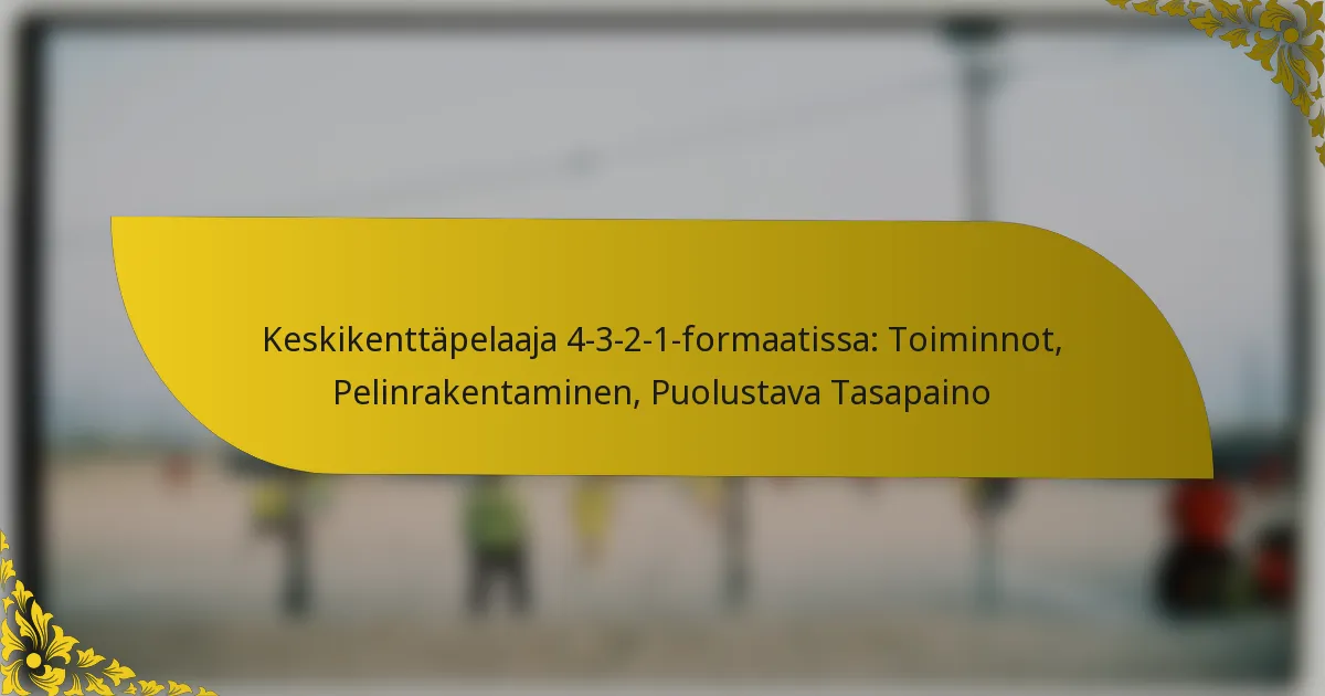 Keskikenttäpelaaja 4-3-2-1-formaatissa: Toiminnot, Pelinrakentaminen, Puolustava Tasapaino