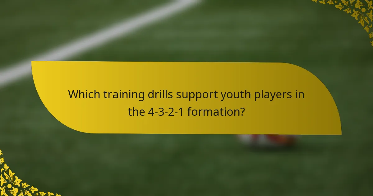 Which training drills support youth players in the 4-3-2-1 formation?